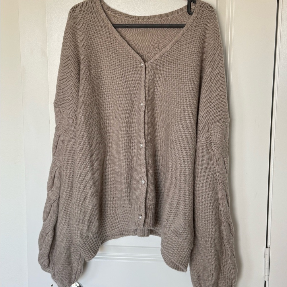Cozy Beige Knit Cardigan